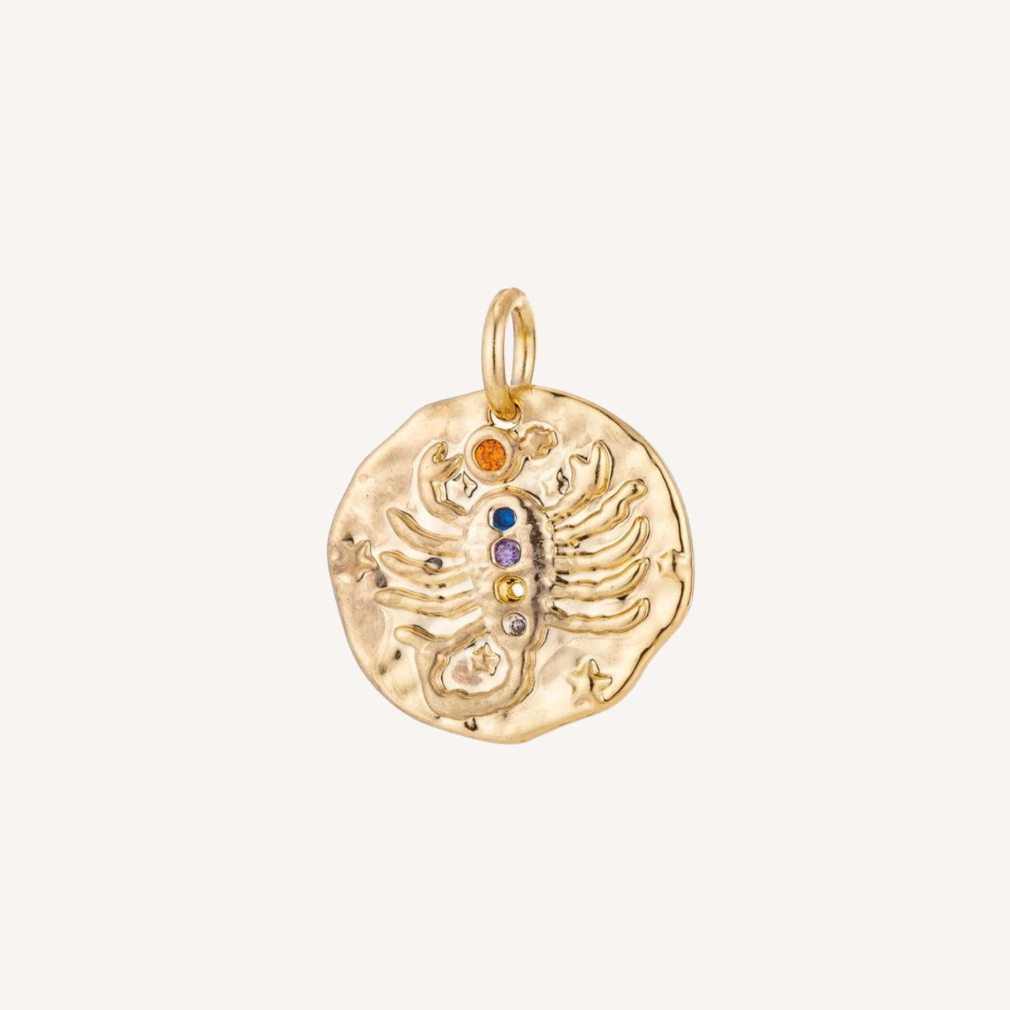 Medium Hammered Zodiac Coin Charm