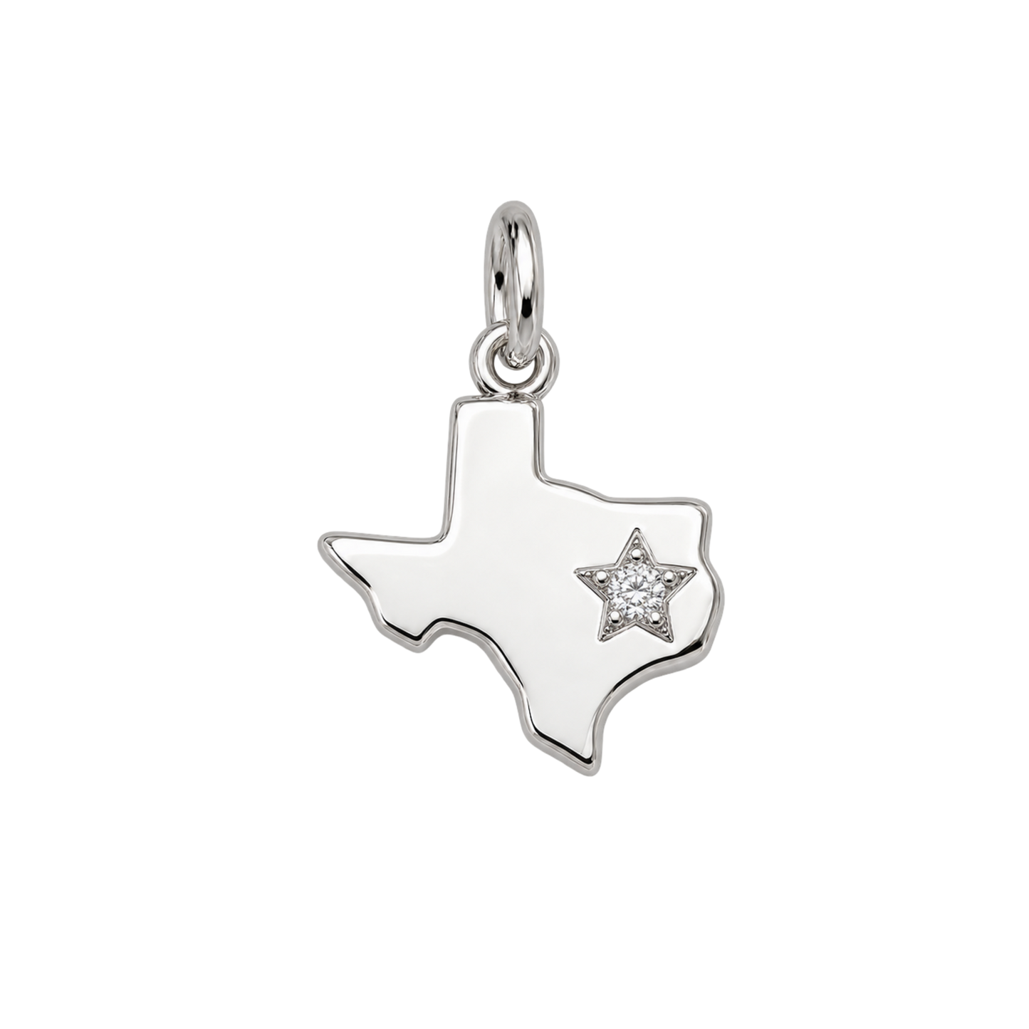 Small Silver Texas State Charm