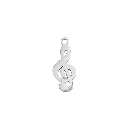 Small Silver Treble Clef Charm