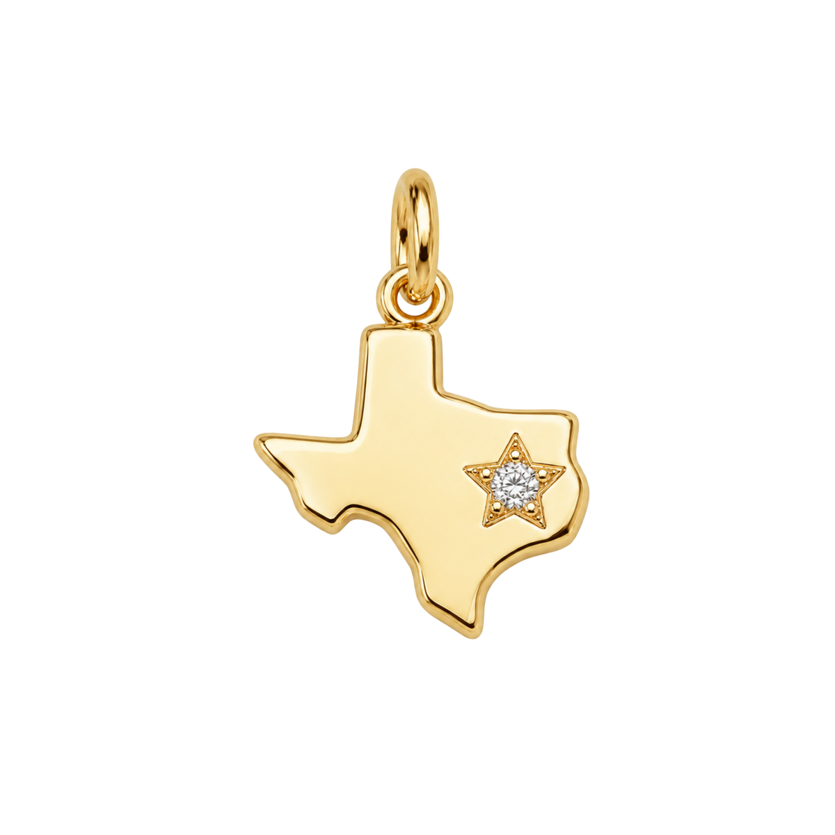 Small Gold Texas State Charm