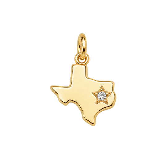 Small Gold Texas State Charm