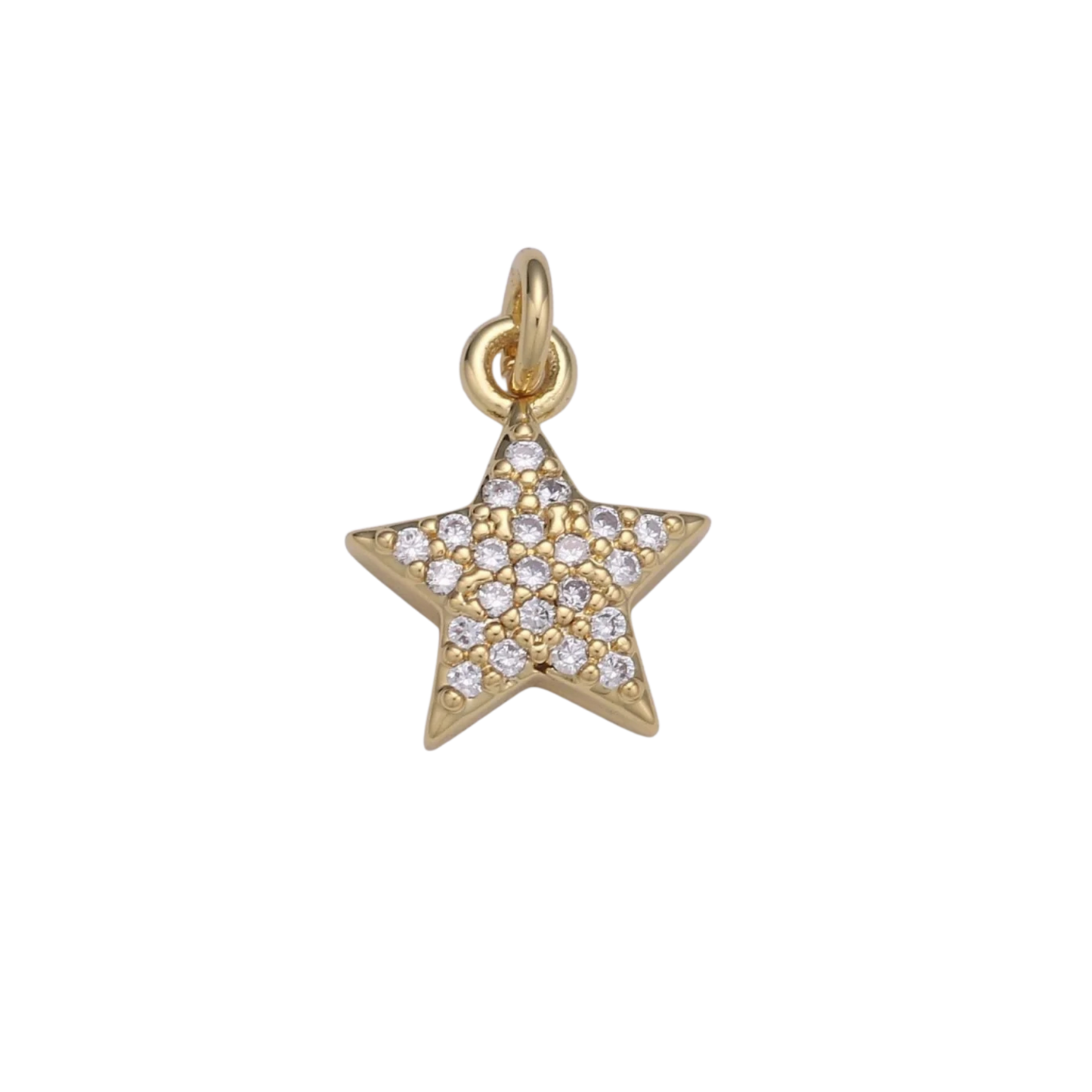 Small Gold Rhinestone Star Charm