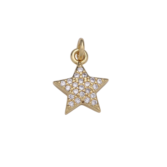 Small Gold Rhinestone Star Charm