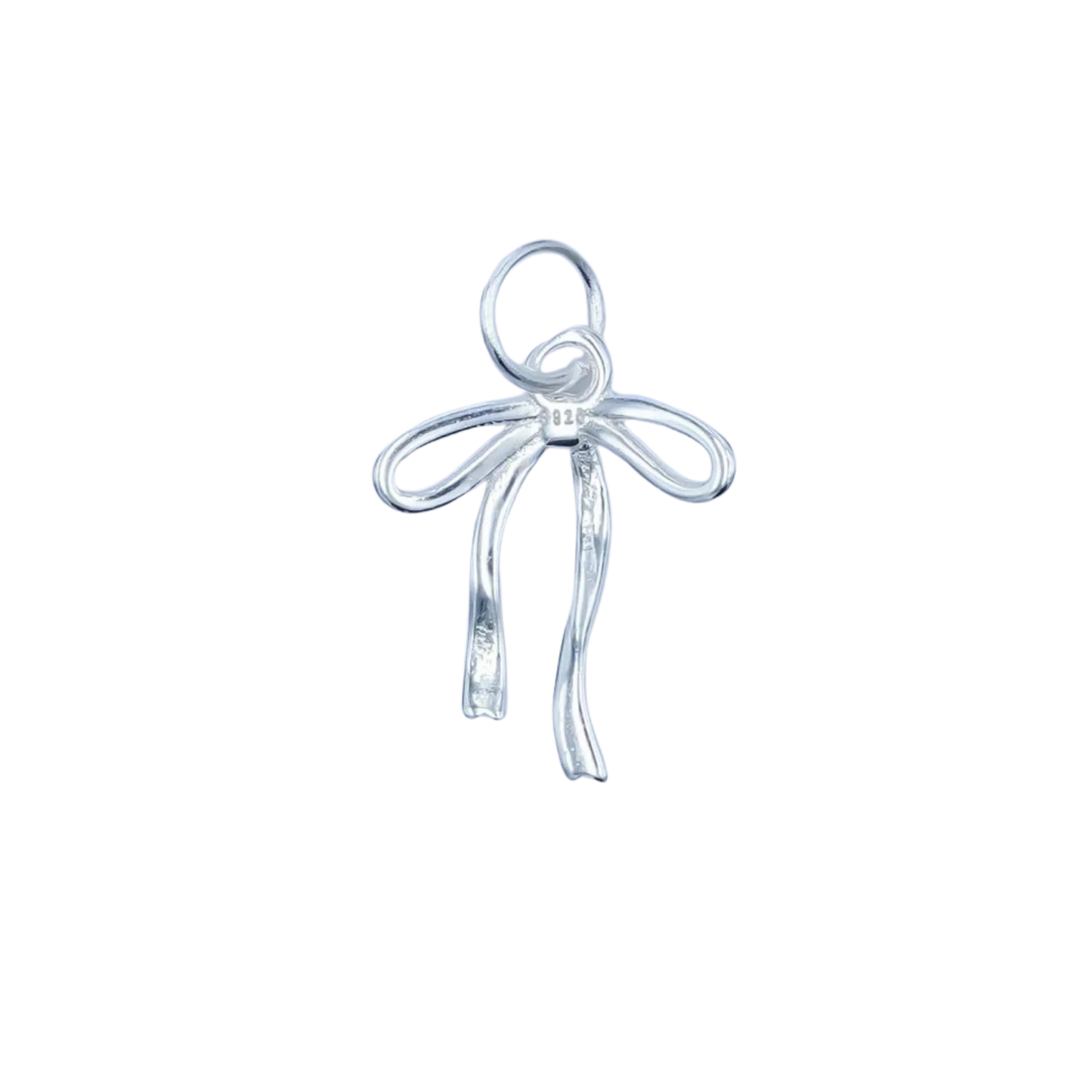 Mini Silver Ribbon Bow Charm
