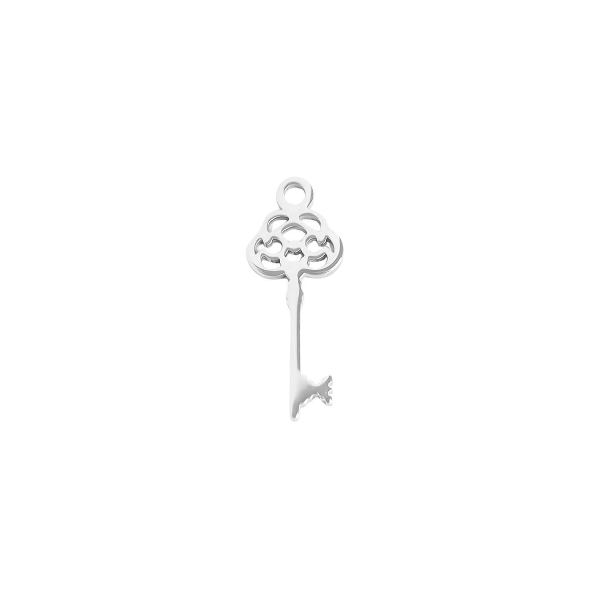 Small Silver Key Charm