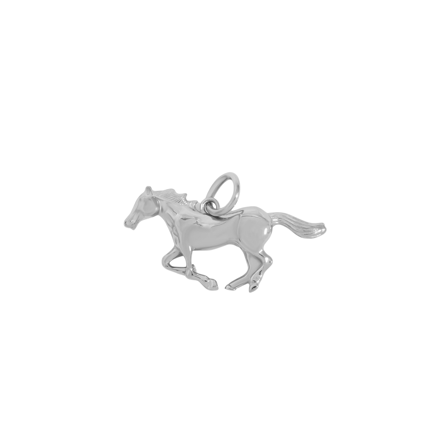 Small Silver Cantering Horse Charm