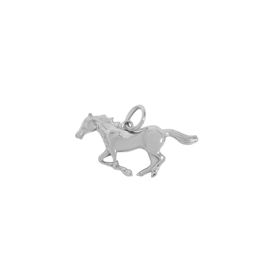 Small Silver Cantering Horse Charm