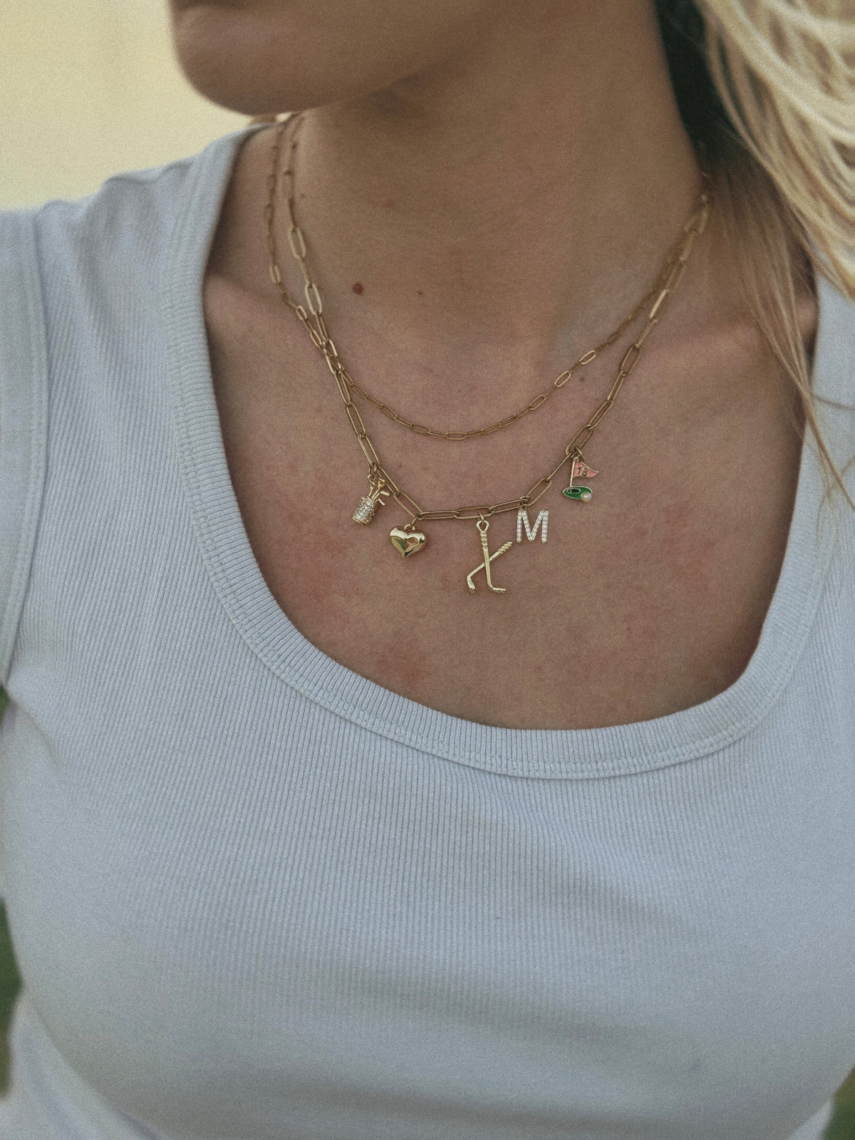 Golfer 5-Charm Necklace