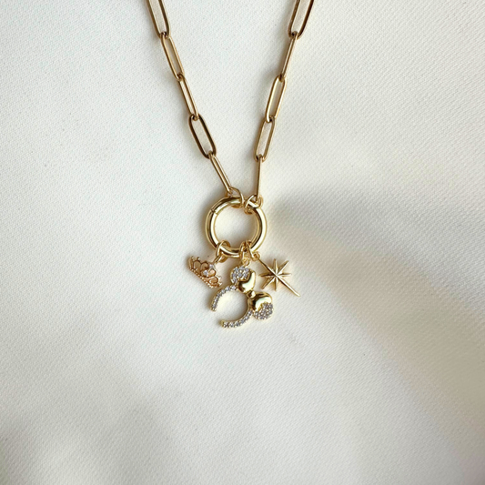 Tiara + Star Happiest Place 3-Charm Circle Necklace