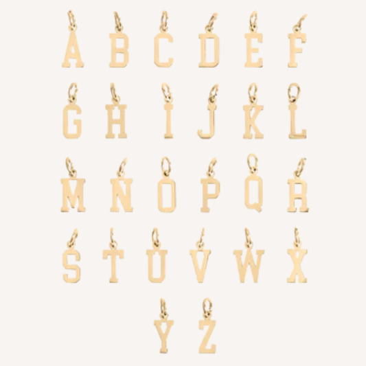 Small Varsity Initial Charms