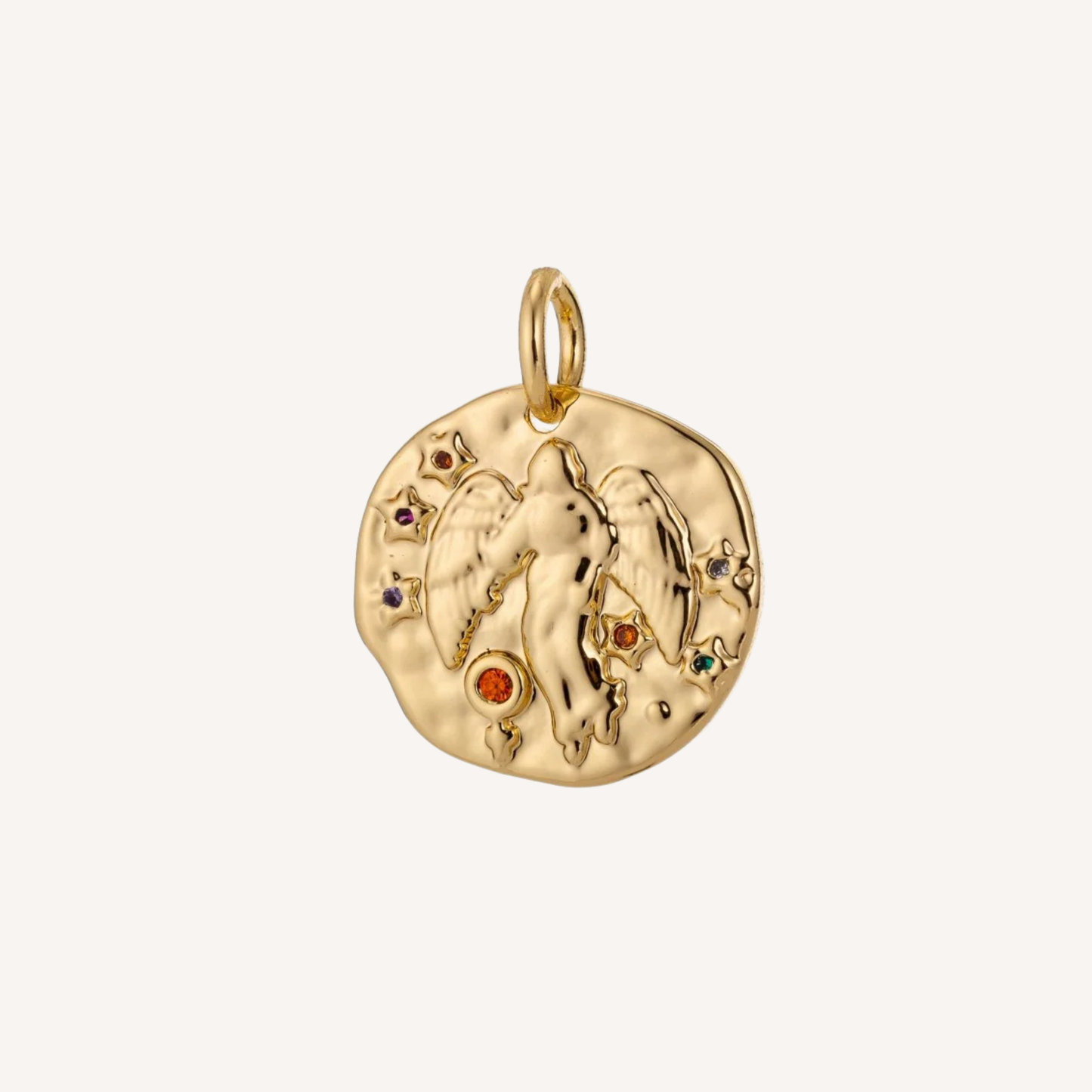 Medium Hammered Zodiac Coin Charm