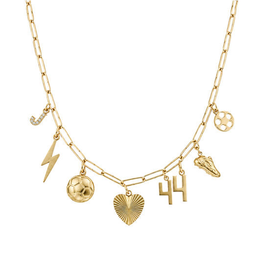 All Gold Soccer 7-Charm Necklace
