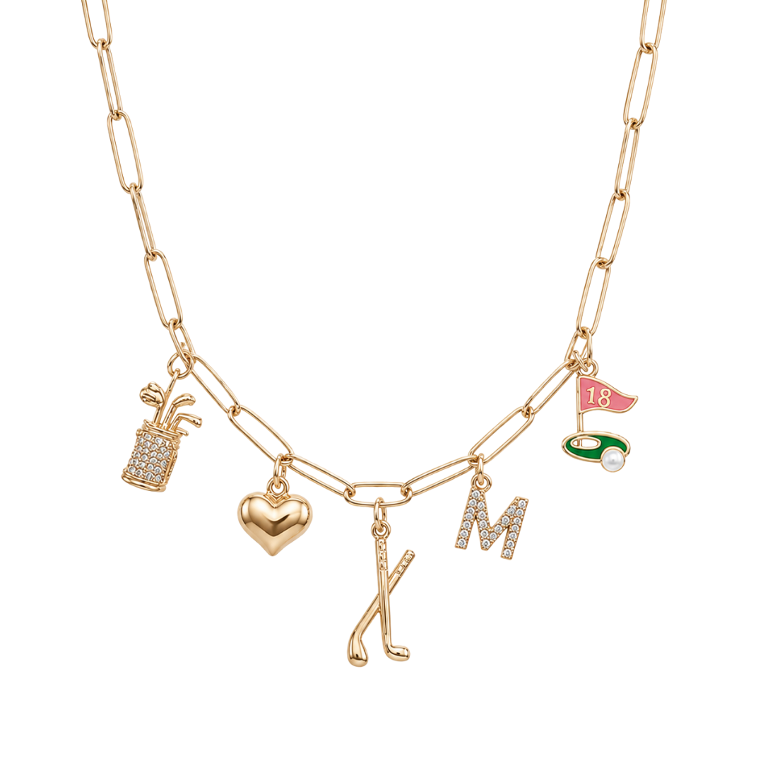 Golfer 5-Charm Necklace
