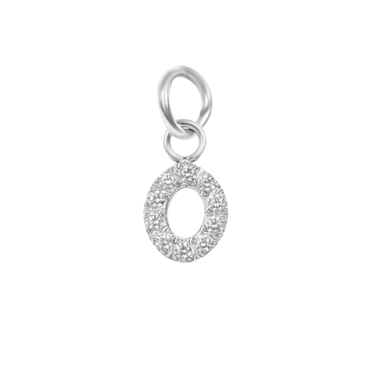 Mini Silver Paved Initial Charms