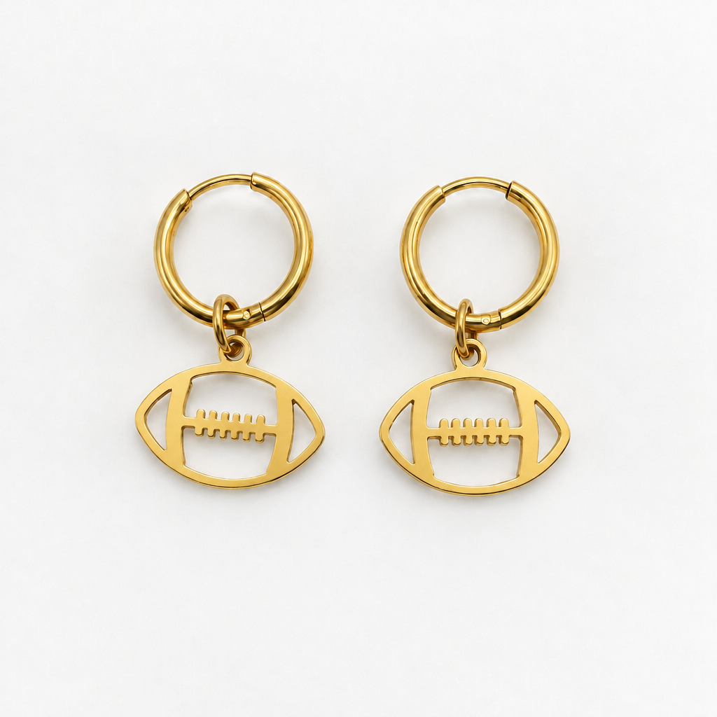 Football Dangle Earrings